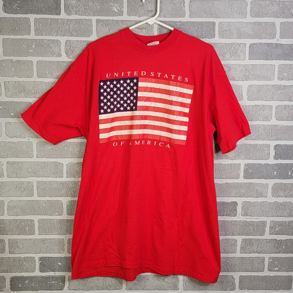 United States of America Old Glory American Flag Vintage 90's Tee Men's XXL